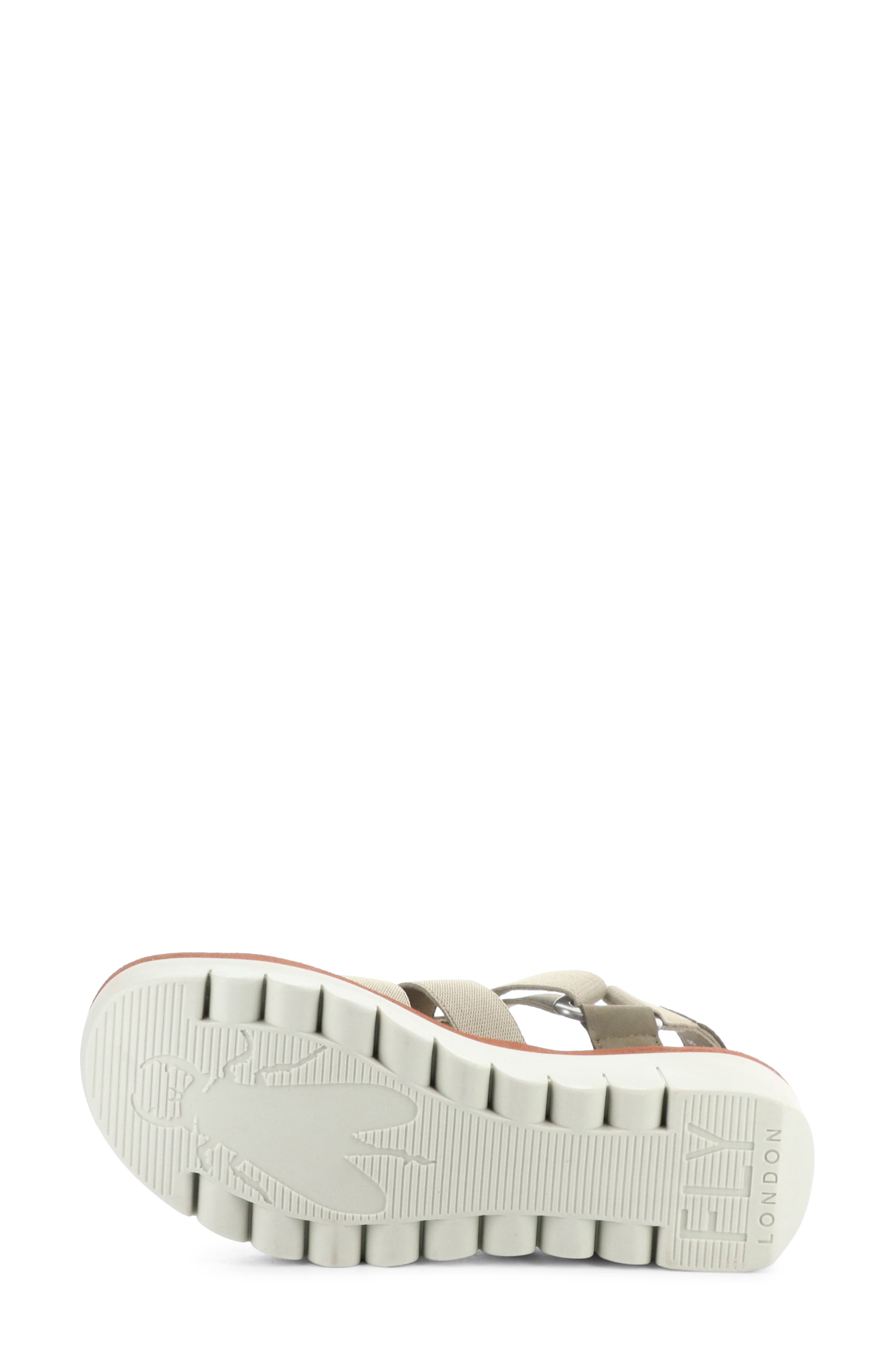 Fly London Yoji Platform Wedge Sandal, Alternate, color, Military/ Beige