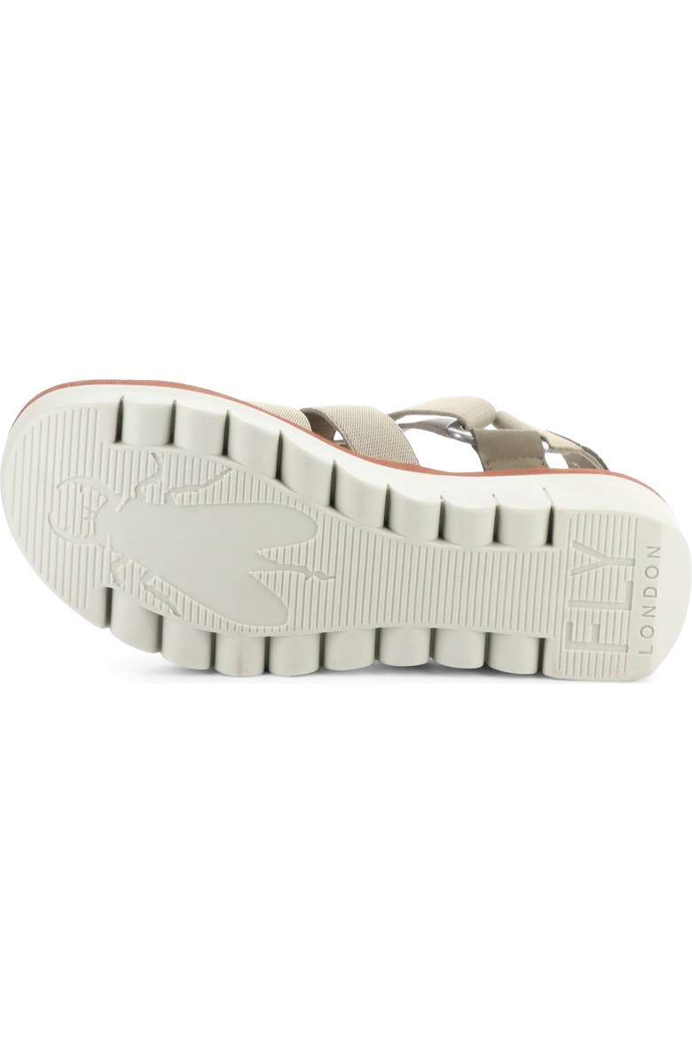 Fly London Yoji Platform Wedge Sandal, Alternate, color, Military/ Beige