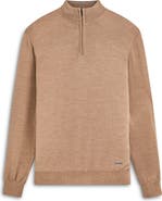 Bugatchi Merino Wool Quarter Zip Pullover