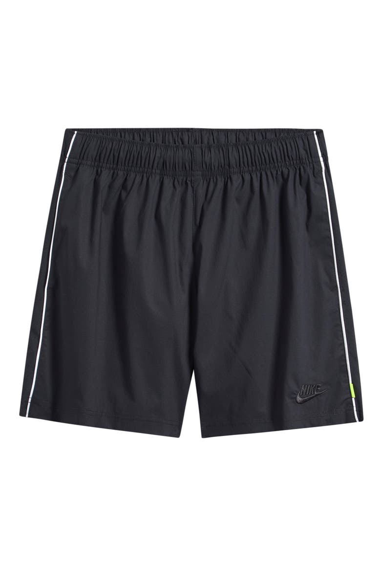 Kids' Woven Drawstring Shorts, Main, color, BLACK/ BLACK/ WHITE/ BLACK