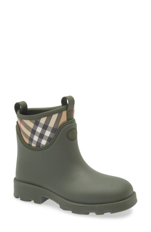 Burberry Marsh Stamp Checked Nylon-paneled Rubber Ankle Boots In Black