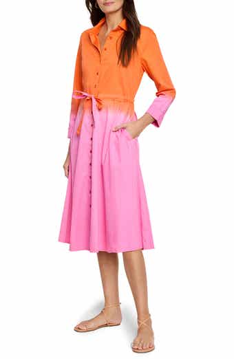 NIC+ZOE Ayla Long Sleeve Ombré Shirtdress