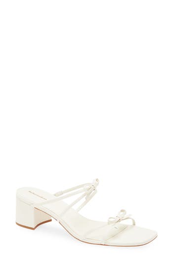 Reformation Elodie Bow Strap Sandal In White