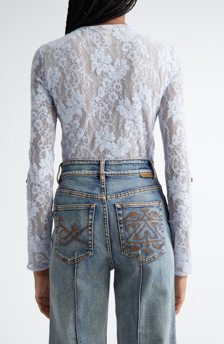Zimmermann Lace Bodysuit, Alternate, color, Light Blue