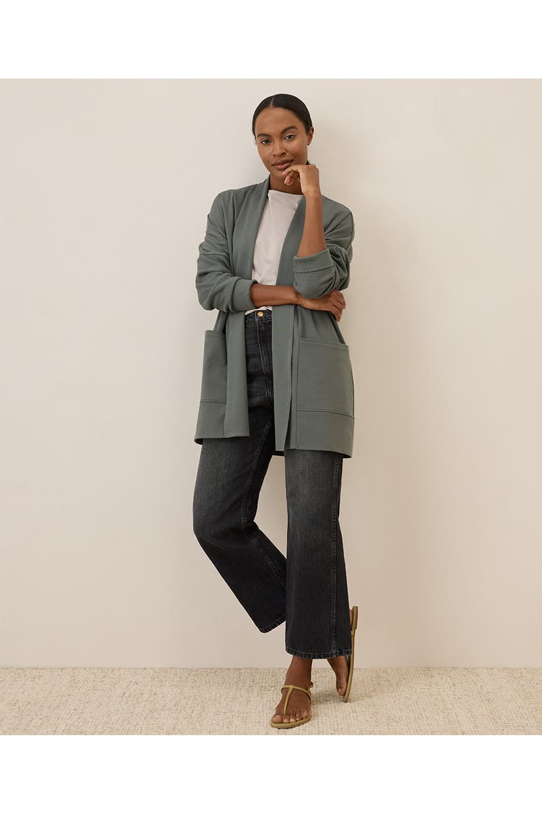 Organic Cotton Airplane Wrap Cardigan, Alternate, color, Castor Grey