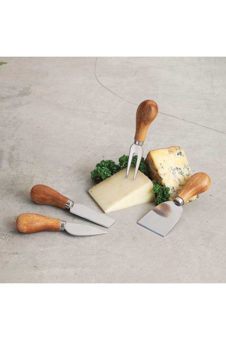 Gourmet Cheese Knives Set of 4, Alternate, color, Wood