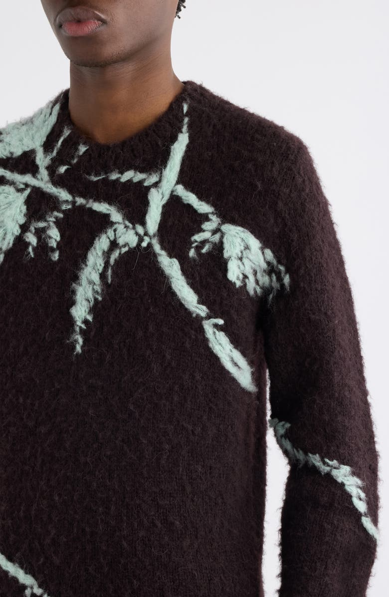 Dries Van Noten Mouche Alpaca & Merino Wool Sweater, Alternate, color, Dark Brown