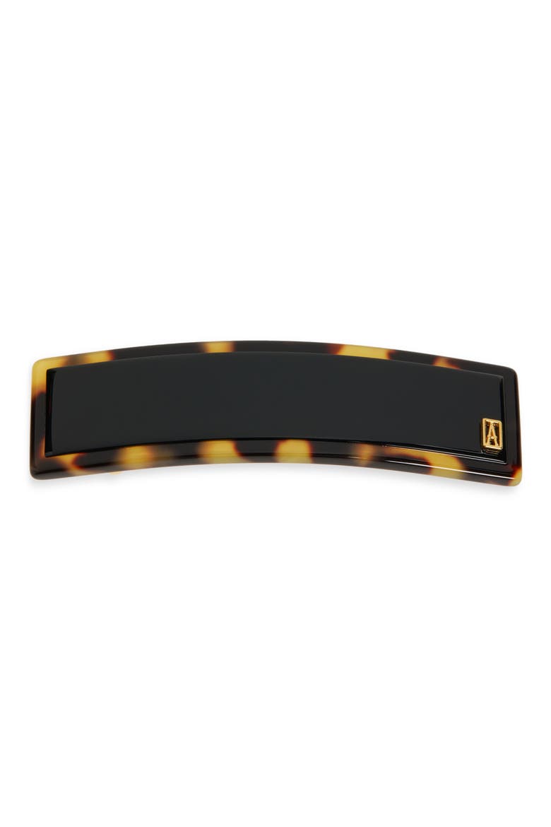 Tortoiseshell Pattern Barrette, Main, color, BLACK AND TORTOISE