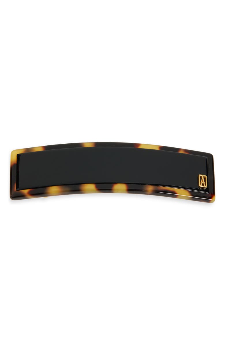 Alexandre de Paris Tortoiseshell Pattern Barrette, Main, color, Black And Tortoise