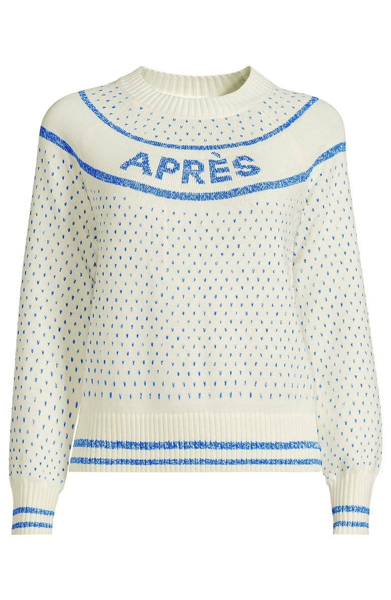 Lands
 End Drifter Raglan Sleeve Easy Fit Sweater, Alternate, color, Bright Cerulean Apres