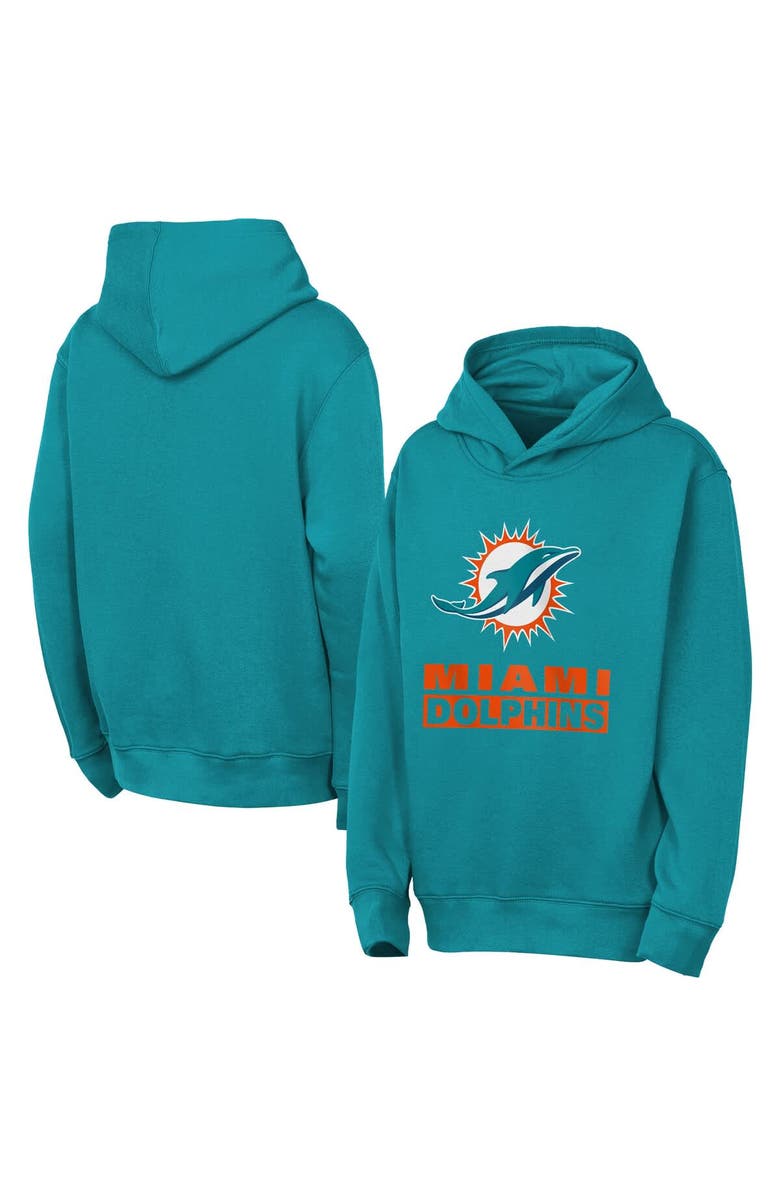 Outerstuff Youth Outerstuff  Aqua Miami Dolphins Back to Basics Hoodie, Main, color, Aqua