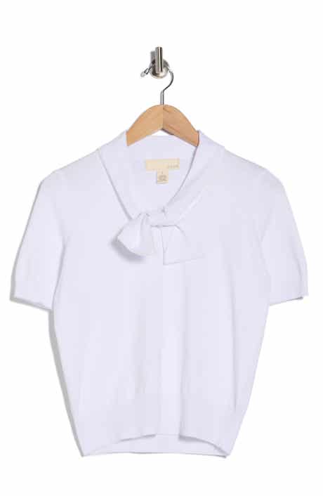 BY DESIGN Harmony Short Sleeve Tie Front Sweater