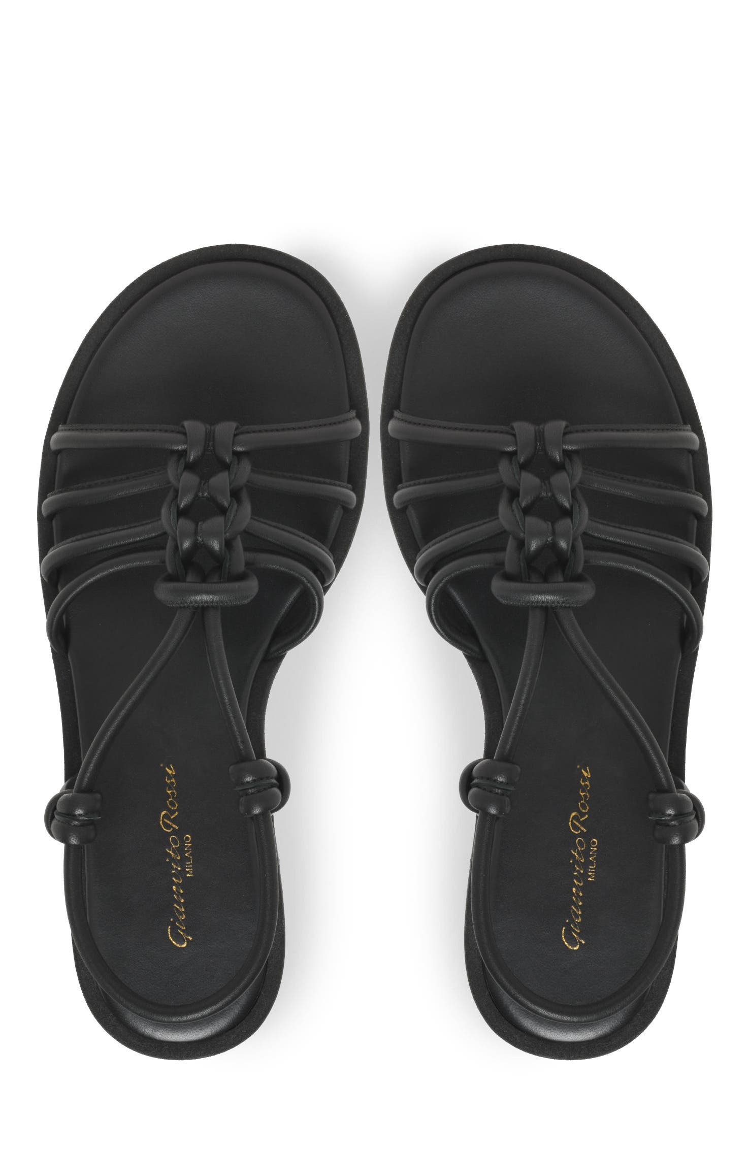 Gianvito Rossi Hebe Sandal, Alternate, color, Black Leather