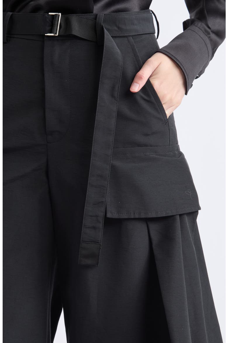 Bonding Faille Wide Leg Pants, Alternate, color, BLACK