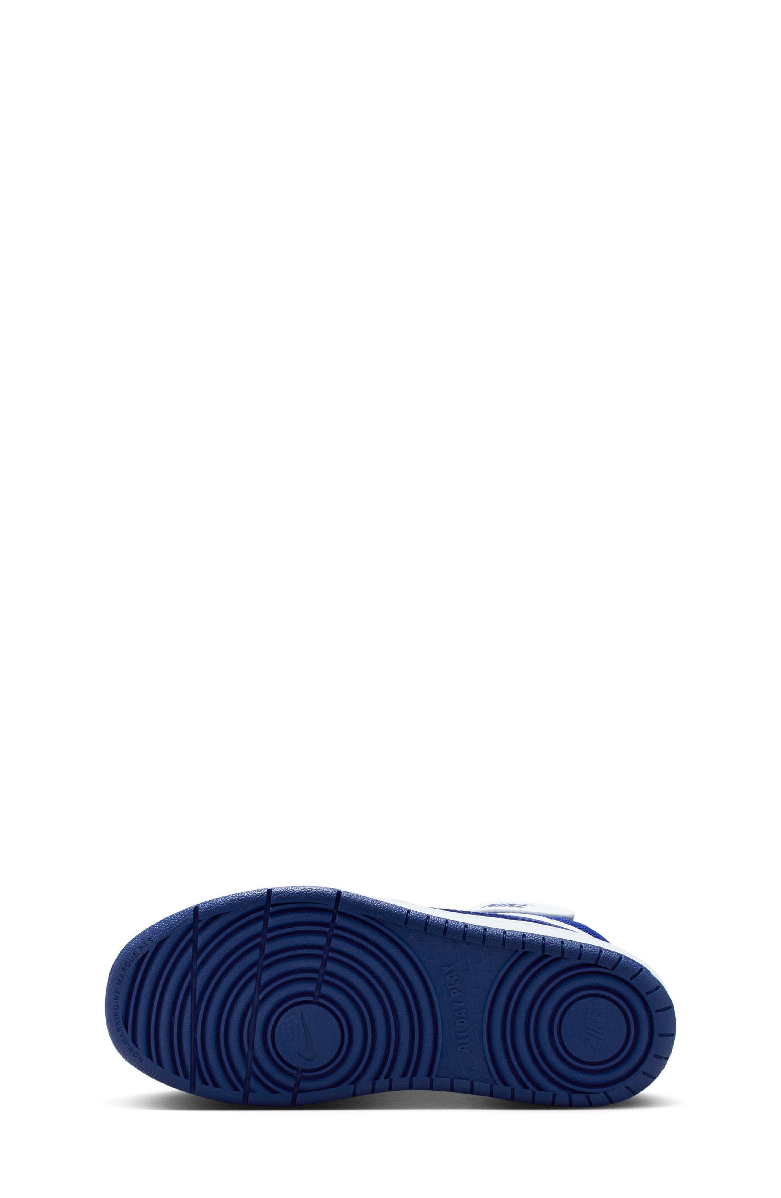 Nike Kids' Court Borough Mid 2 Basketball Shoe, Alternate, color, White/ Deep Night/ White