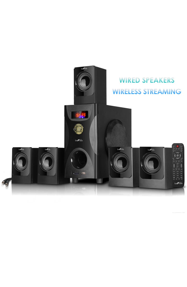 Befree Sound 5.1 Bluetooth Channel Surround Sound Speaker System, Alternate, color, Black