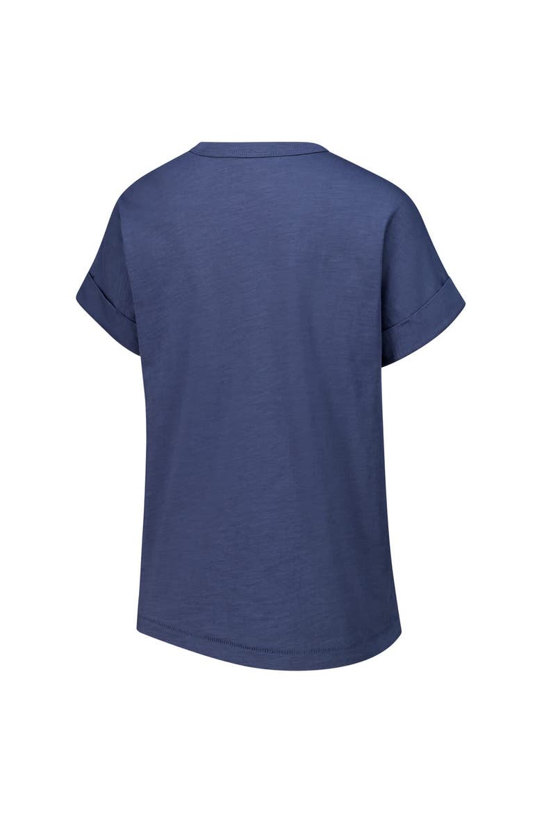 Women's League Collegiate Wear Navy Michigan Wolverines Slub Rolled Cuff T-Shirt, Alternate, color, Navy