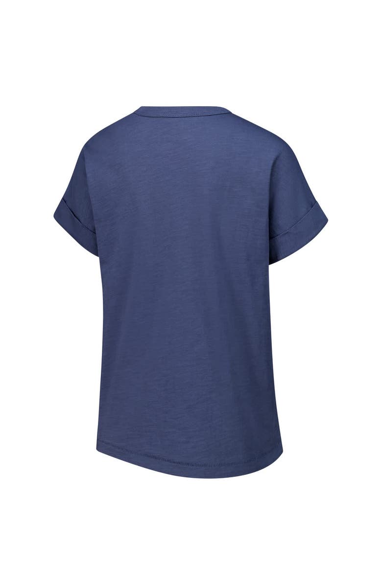 LEAGUE COLLEGIATE WEAR Women's League Collegiate Wear Navy Michigan Wolverines Slub Rolled Cuff T-Shirt, Alternate, color, Navy