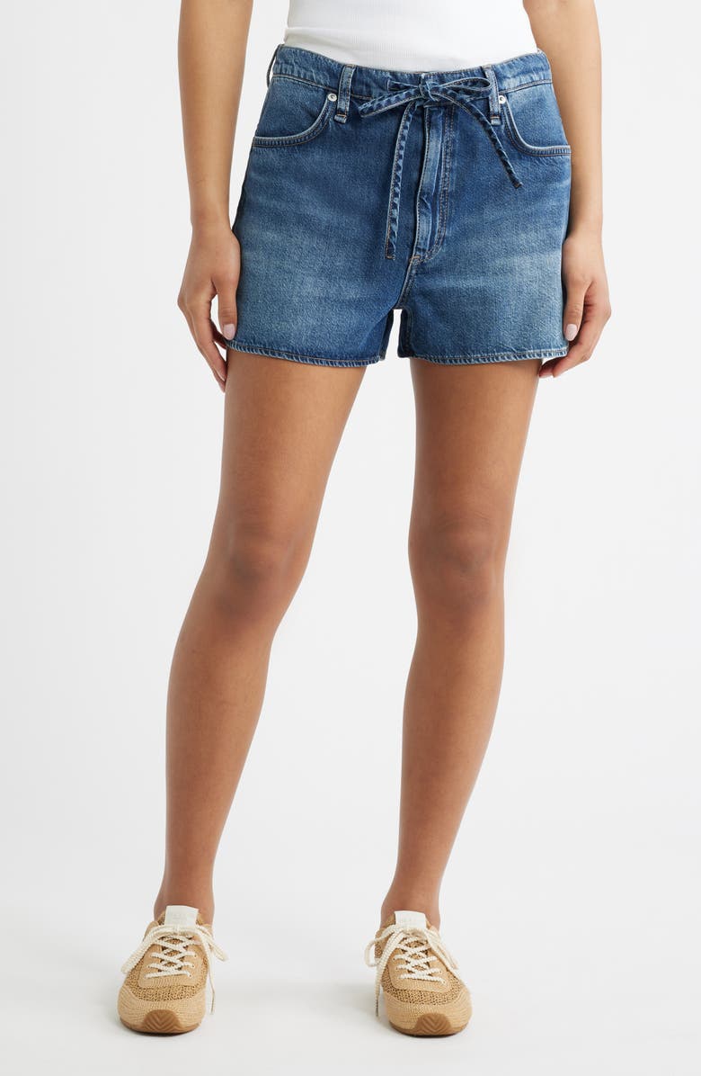 rag & bone Ultra Featherweight Nolan Drawstring Denim Shorts, Main, color, Emerson