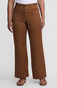 Lands' End High Rise 5 Pocket Wide Leg Chino Pants
