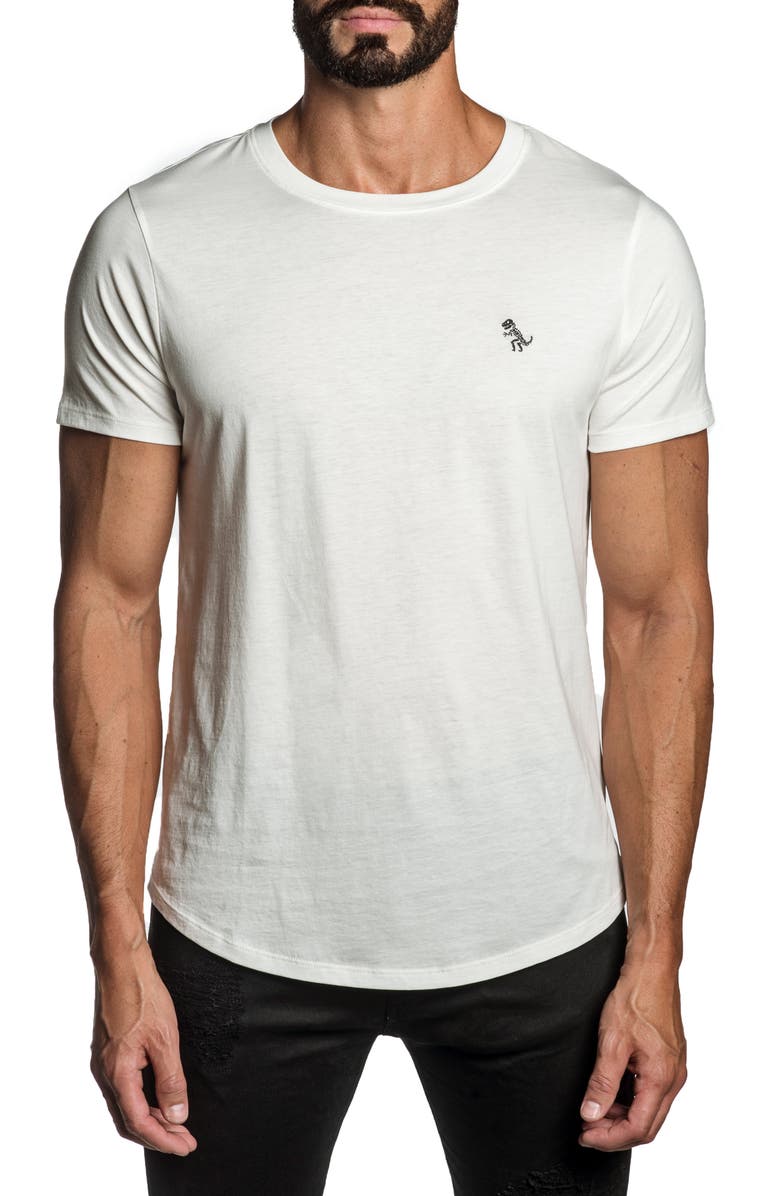 Jared Lang Embroidered Dinosaur T-Shirt, Main, color,