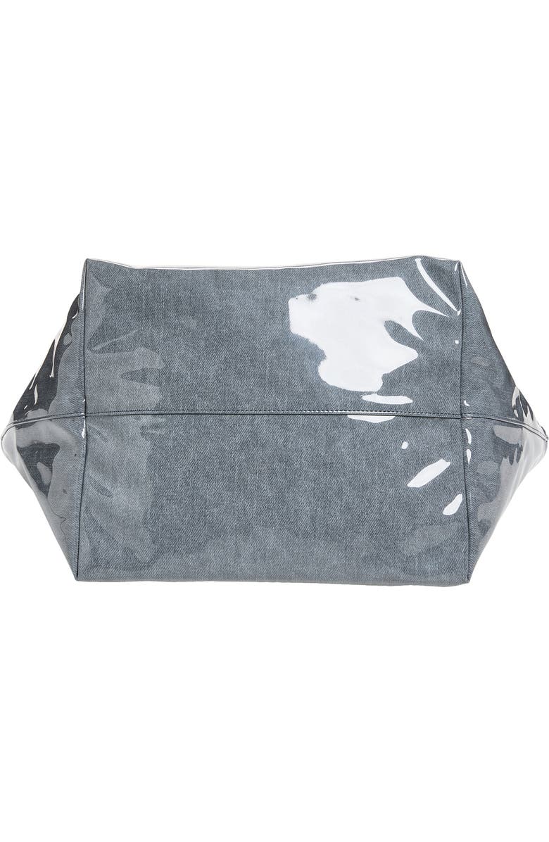 Alexander Wang Punch Lacquered Denim Tote Bag, Alternate, color, Navy