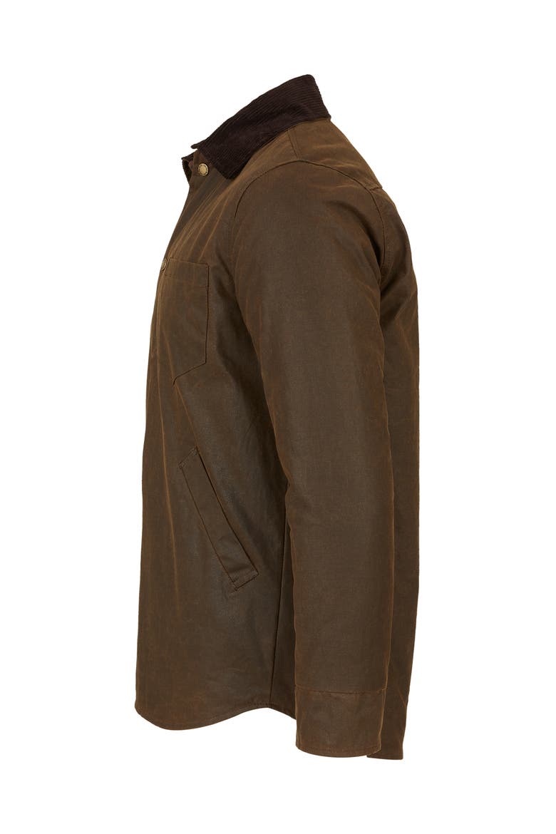 British Waxed Cotton Overshirt, Alternate, color, PEAT