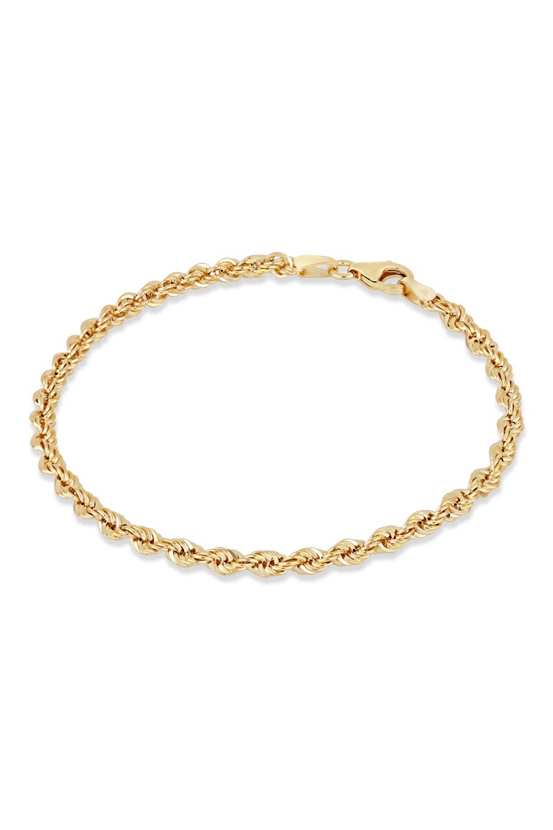 14K Gold Rope Chain Bracelet (Nordstrom Exclusive), Alternate, color, YELLOW