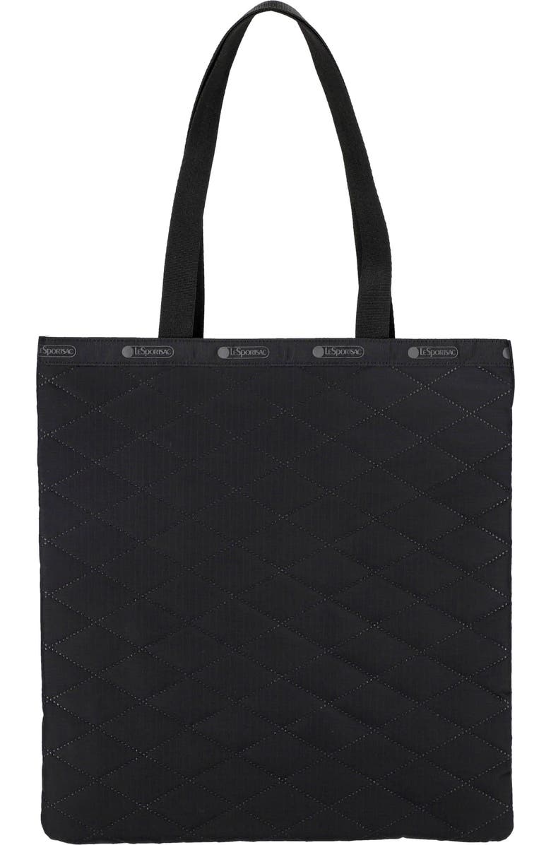 LeSportsac Emerald Nylon Tote Bag, Main, color, Black Cross Deboss