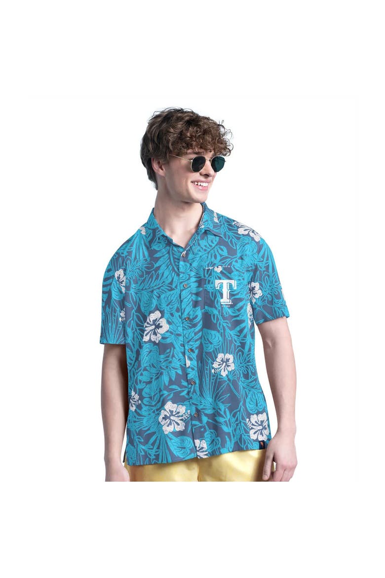 Men's Margaritaville Navy Texas Rangers Palm Shade Party Button-Up Shirt, Main, color, Navy