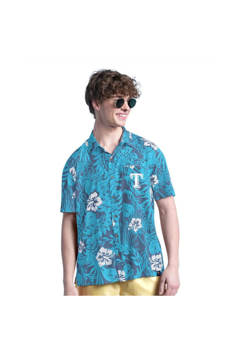 Margaritaville Men's Margaritaville Navy Texas Rangers Palm Shade Party Button-Up Shirt, Main, color, Navy