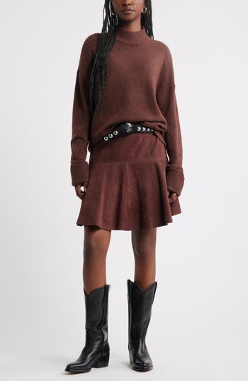 Rib Detail Mock Neck Sweater