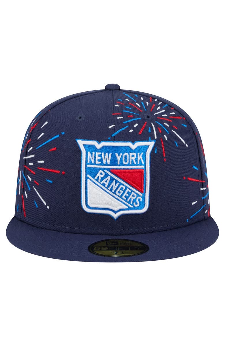 New Era Men's New Era Navy New York Rangers Americana Fireworks 59FIFTY Fitted Hat, Alternate, color, Navy