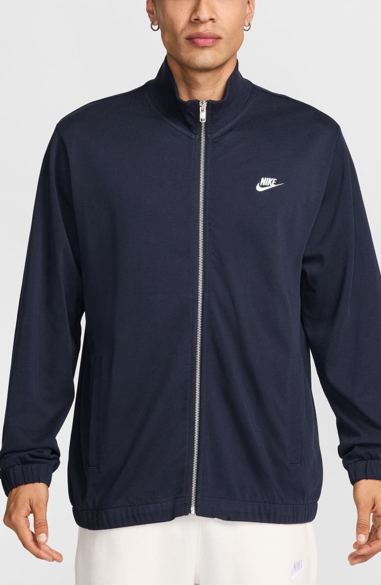 Nike Club Knit Jacket, Main, color, Obsidian/ Obsidian/ White