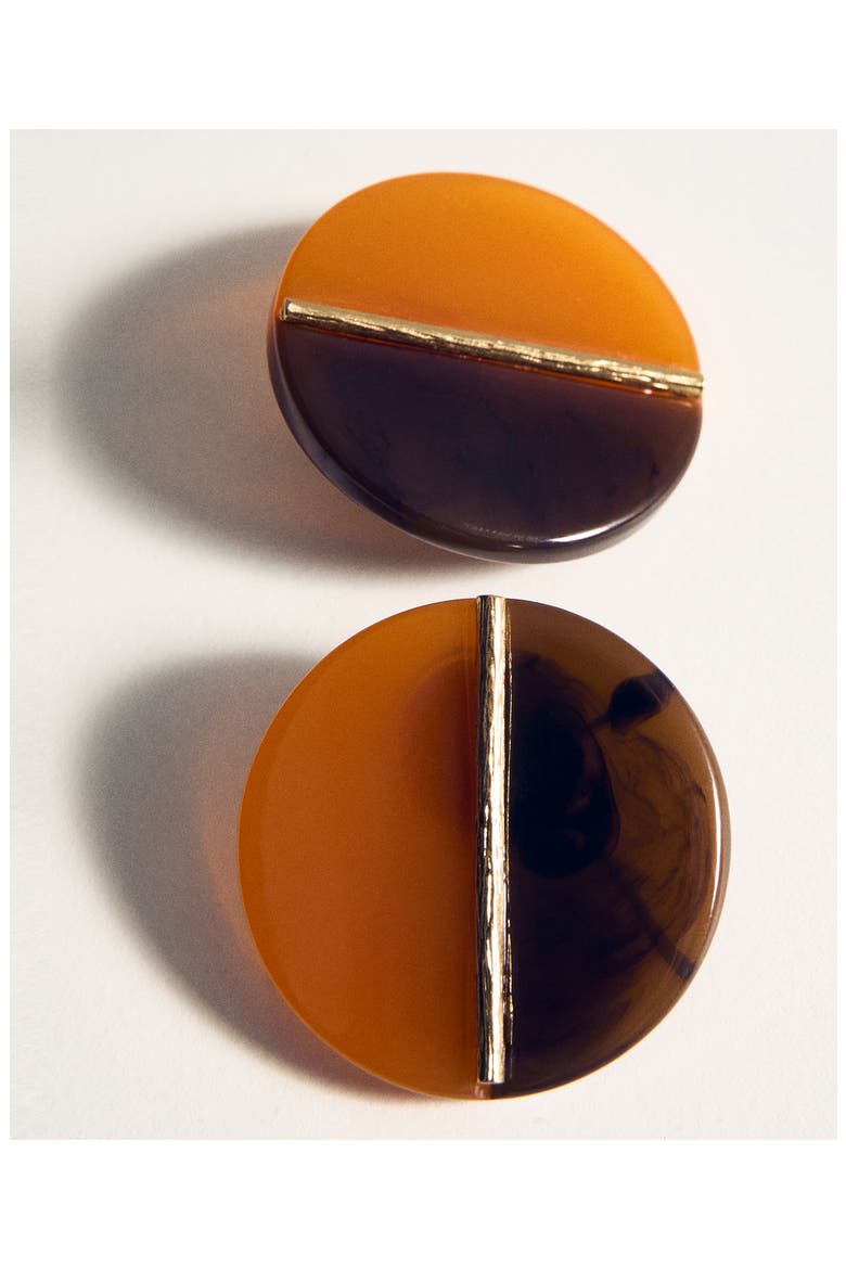 Round Resin Drop Earrings, Alternate, color, ORANGE