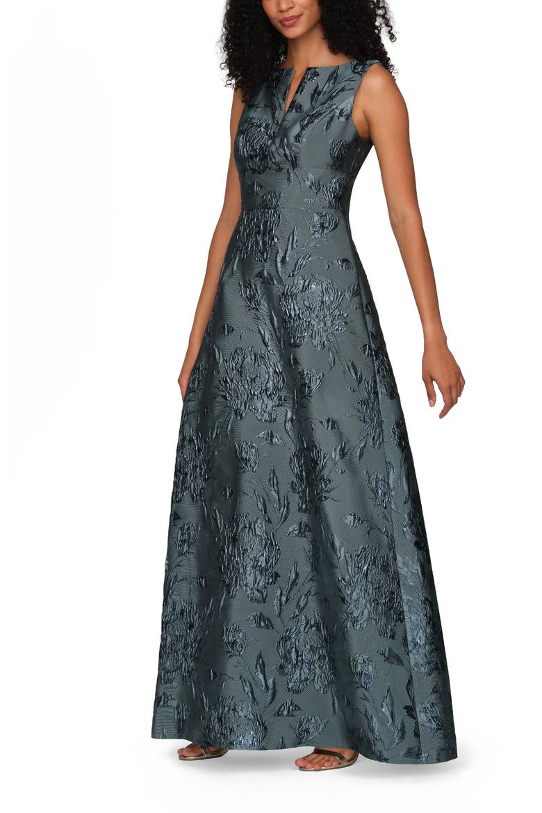 Guilietta Jacquard Gown, Alternate, color, SLATE BLUE