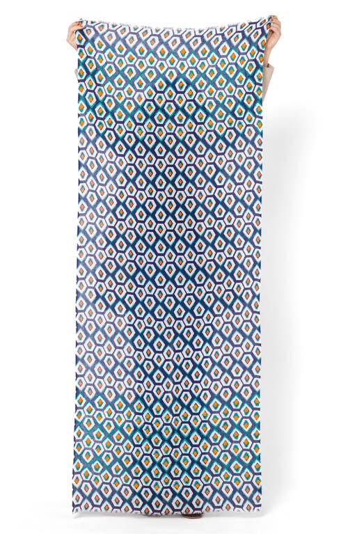 Vismaya Woven Wool Fringe Scarf In Blue