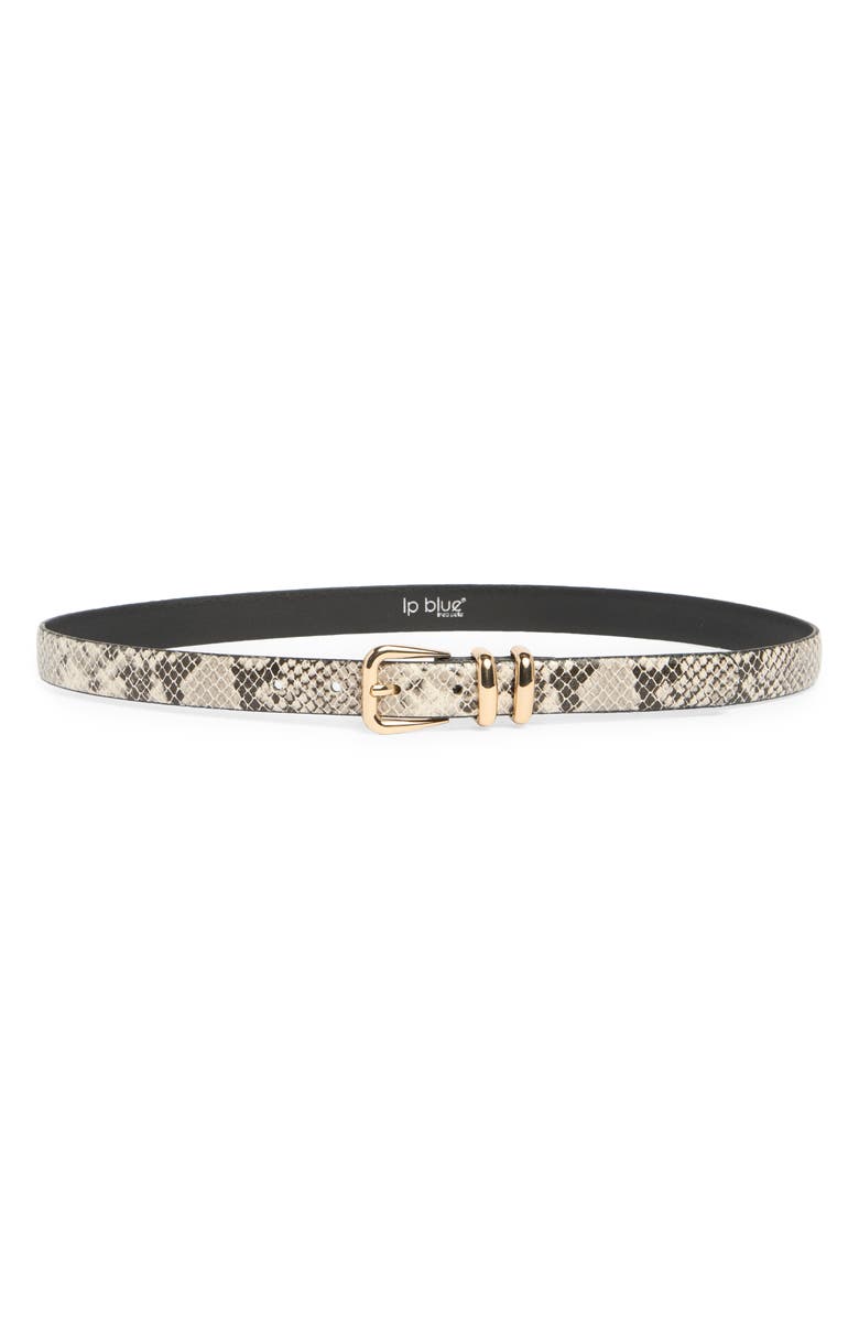Linea Pelle Faux Python Print Keeper Belt, Main, color, 