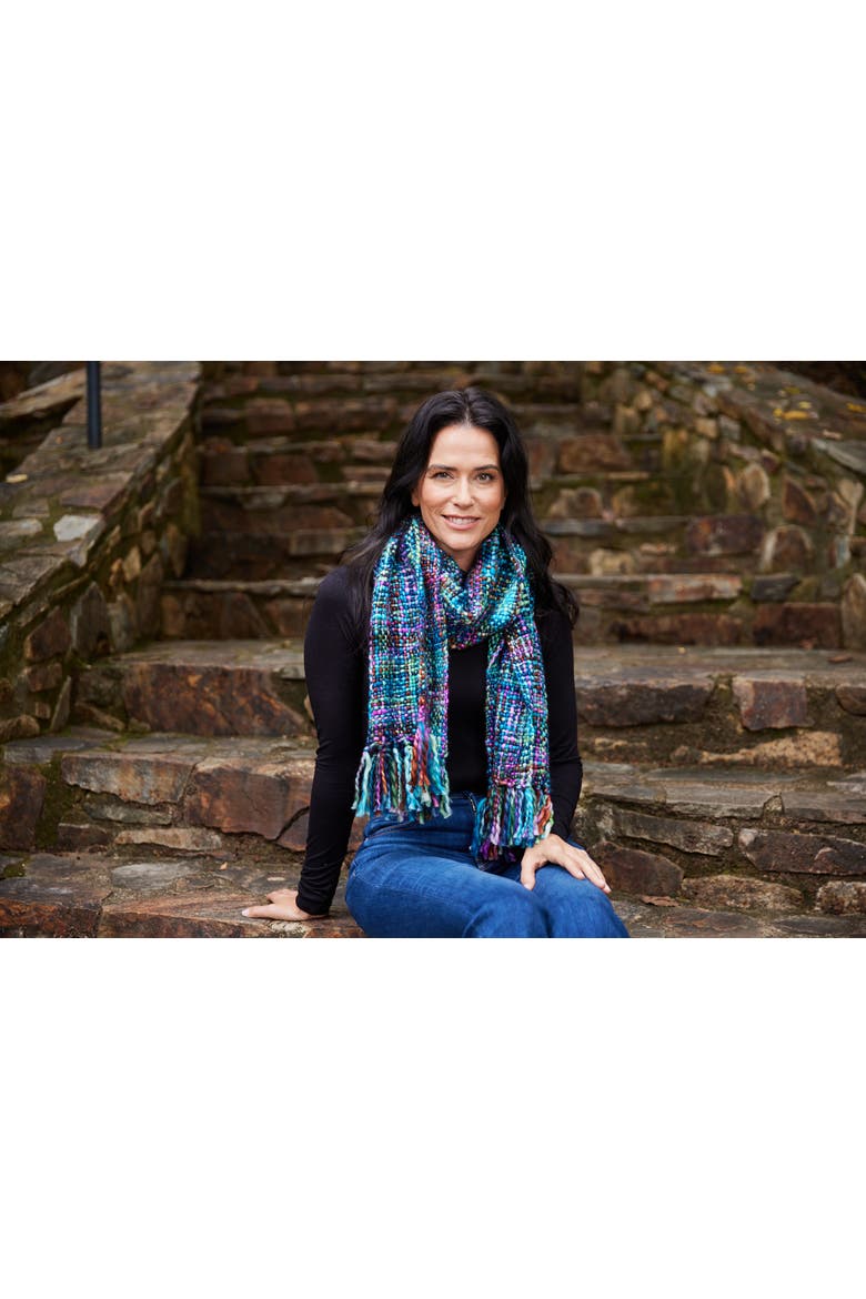 Stella Acrylic Multi Colored Winter Scarf, Alternate, color, Pacifica
