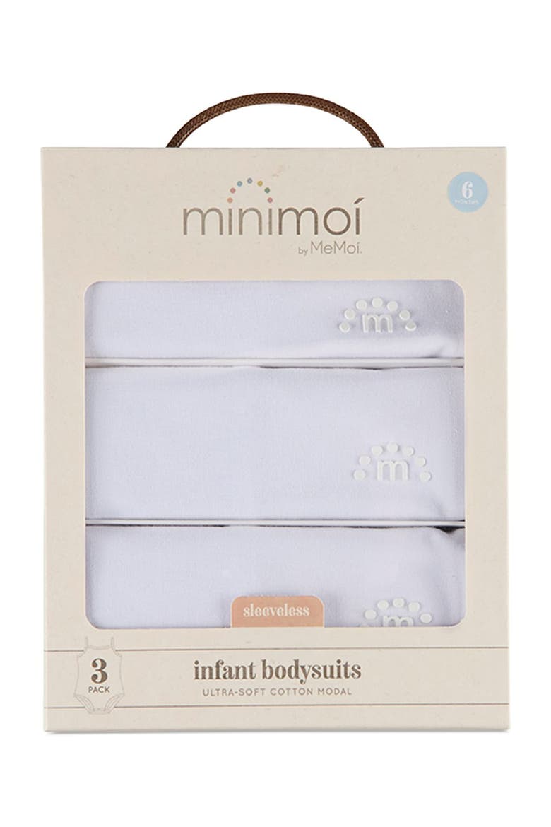 3 Pack Baby White Bodysuits, Alternate, color, White-White-White