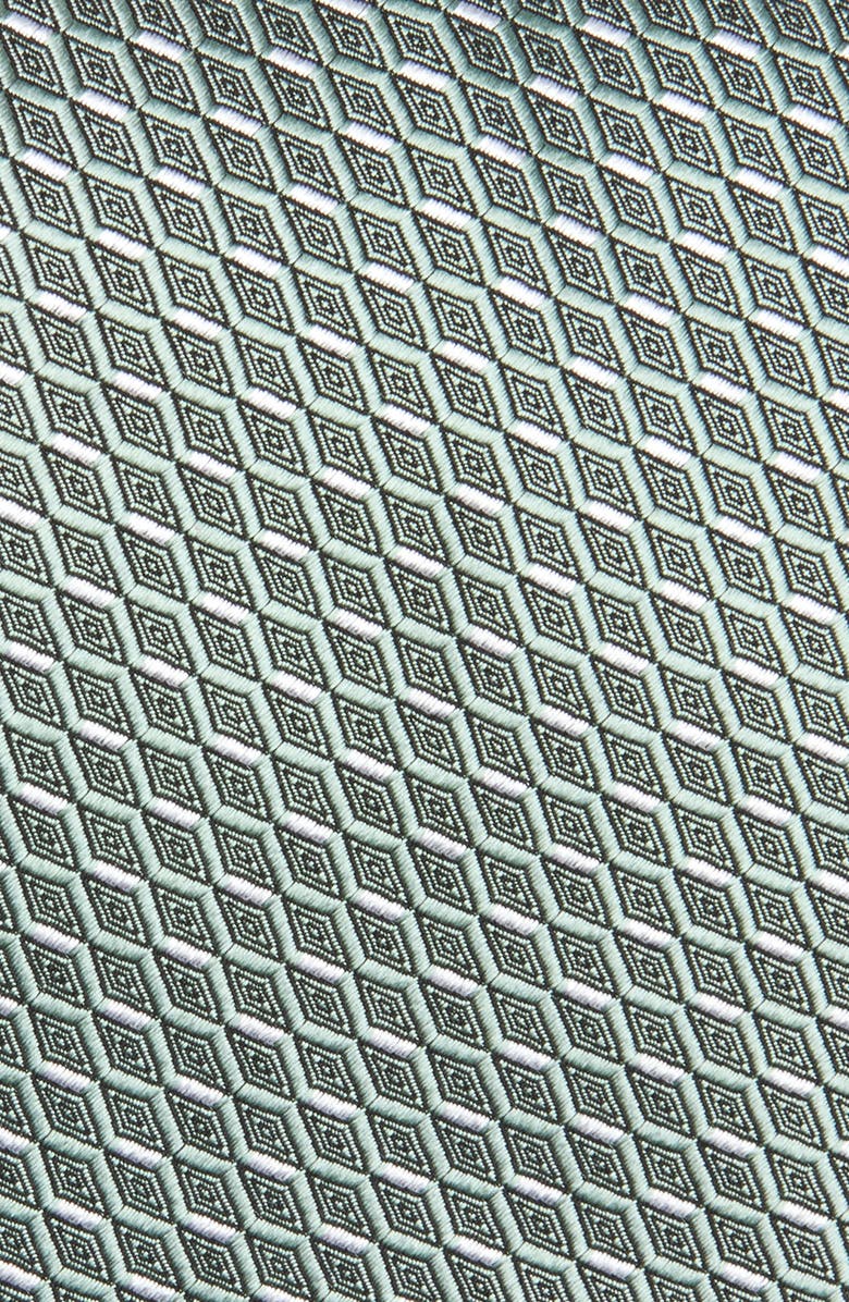 Brioni Geo Jacquard Silk Tie, Alternate, color, Loden/ Lead