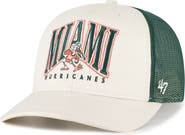 '47 Men's '47 Natural Miami Hurricanes Drawbridge Trucker Adjustable Hat
