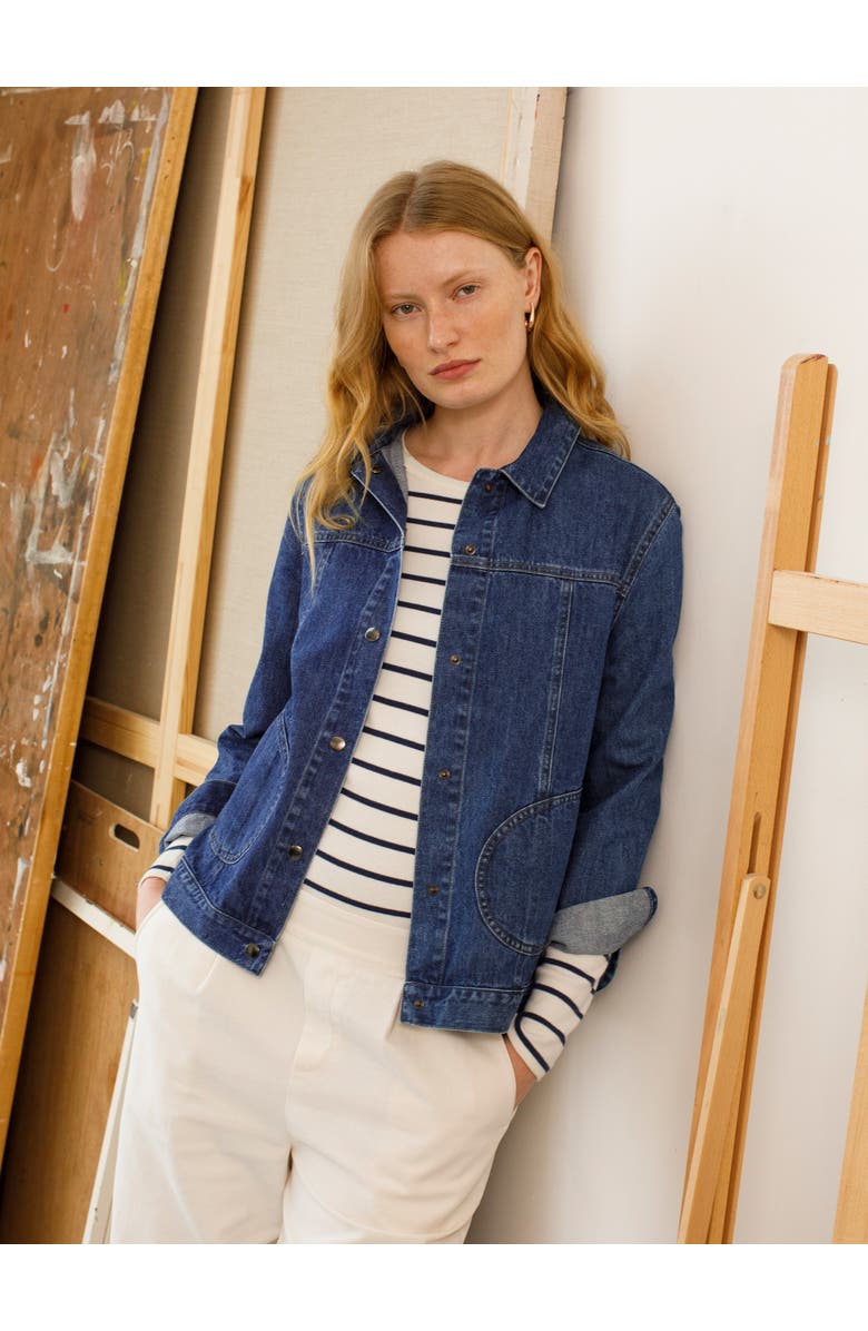 Celtic & Co. Denim Western Jacket, Alternate, color, Indigo Mid Wash