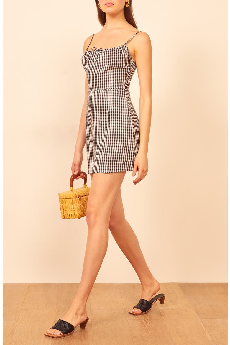 Violaine Check Linen Sundress, Alternate, color, APRIL CHECK