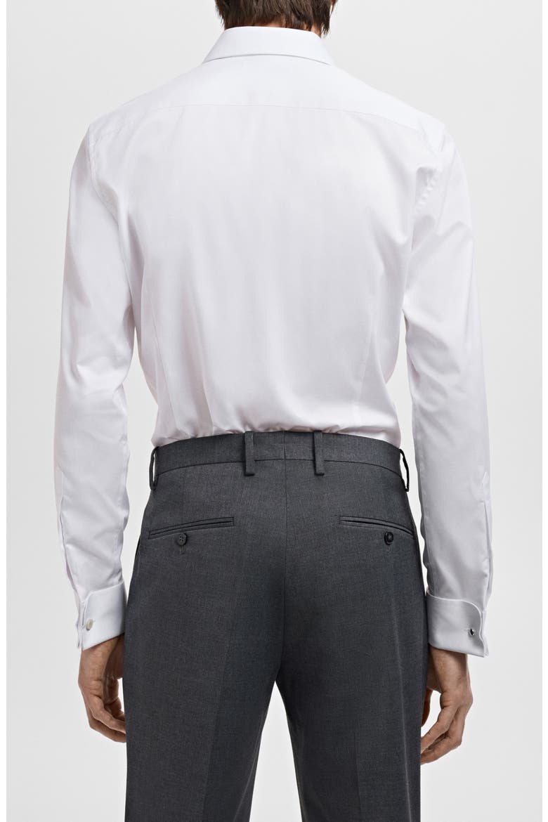 Slim Fit Cotton Twill Button-Up Shirt, Alternate, color, WHITE