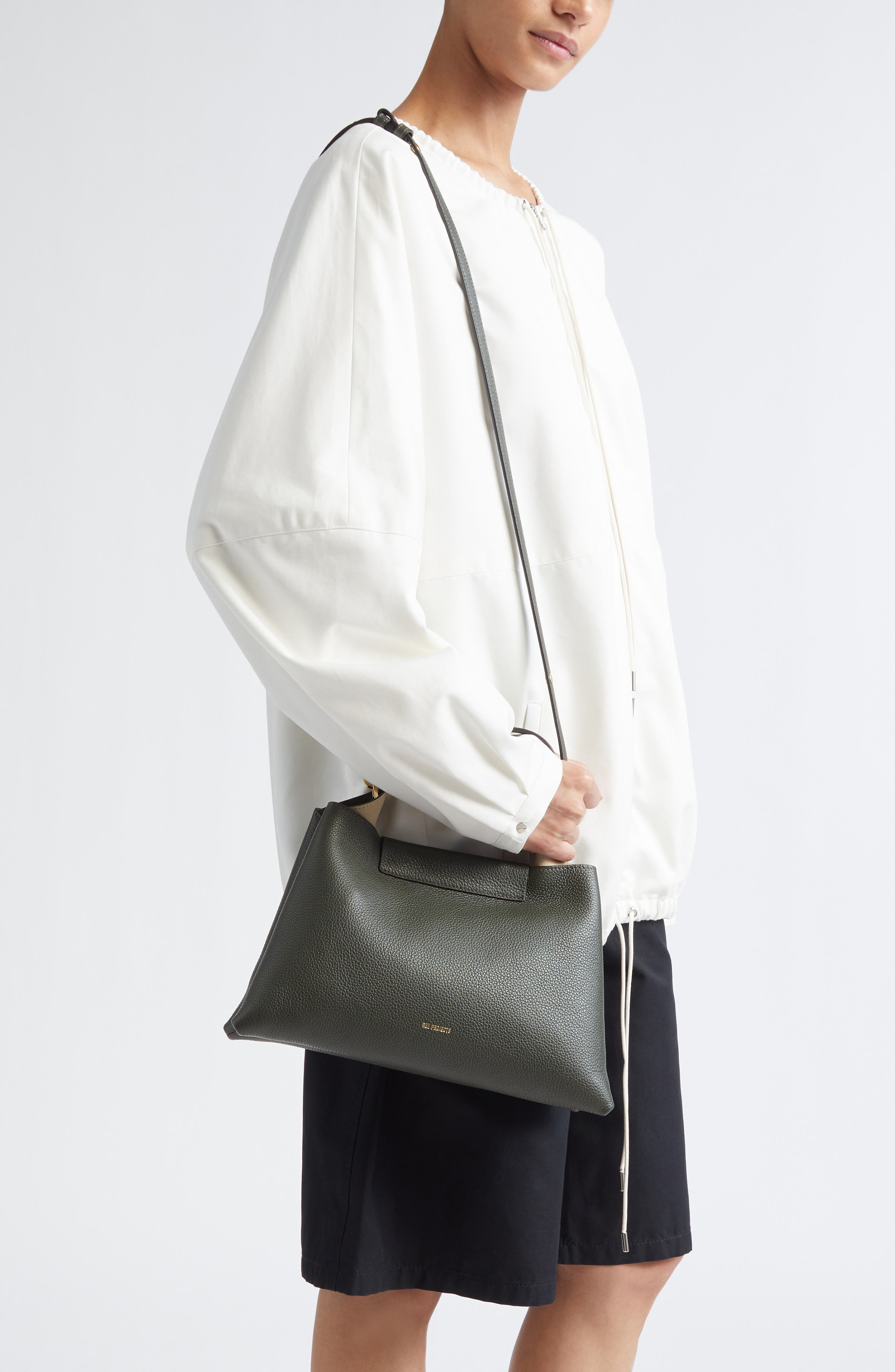 Ree Projects Elieze Medium Leather Handbag, Alternate, color, Deep Moss