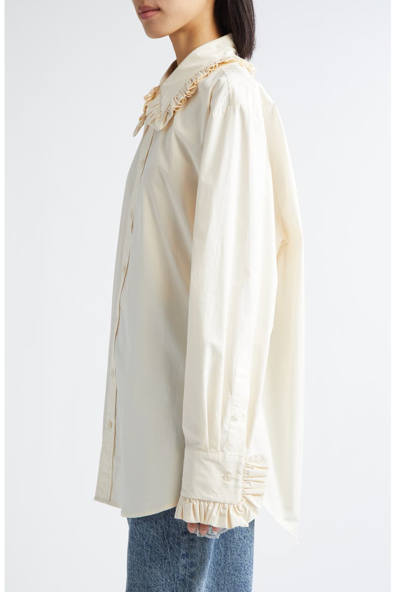 Gender Inclusive Pippa Ruffle Button-Up Shirt, Alternate, color, IVORY