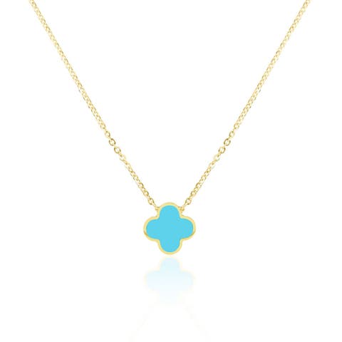 Small Turquoise Single Clover Necklace