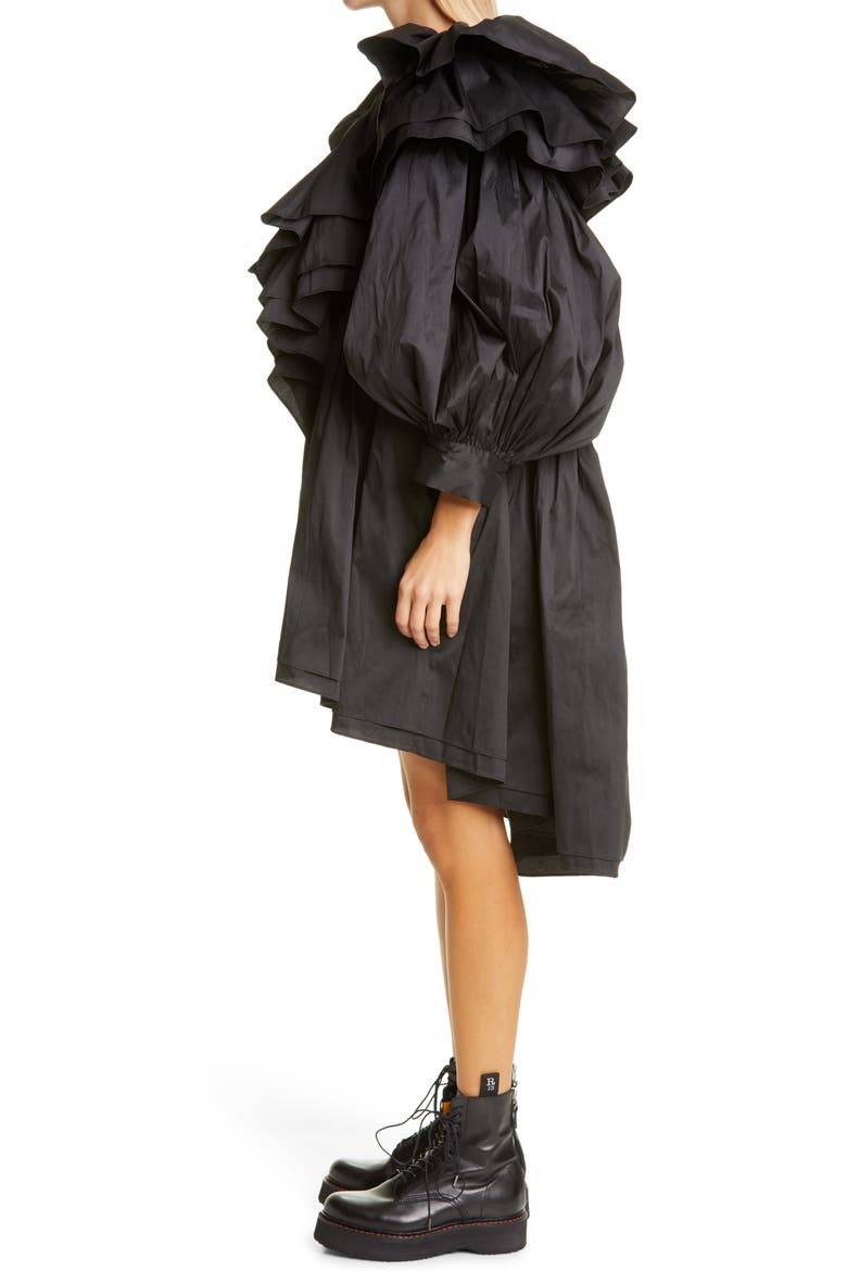Taffeta Party Dress, Alternate, color, BLACK