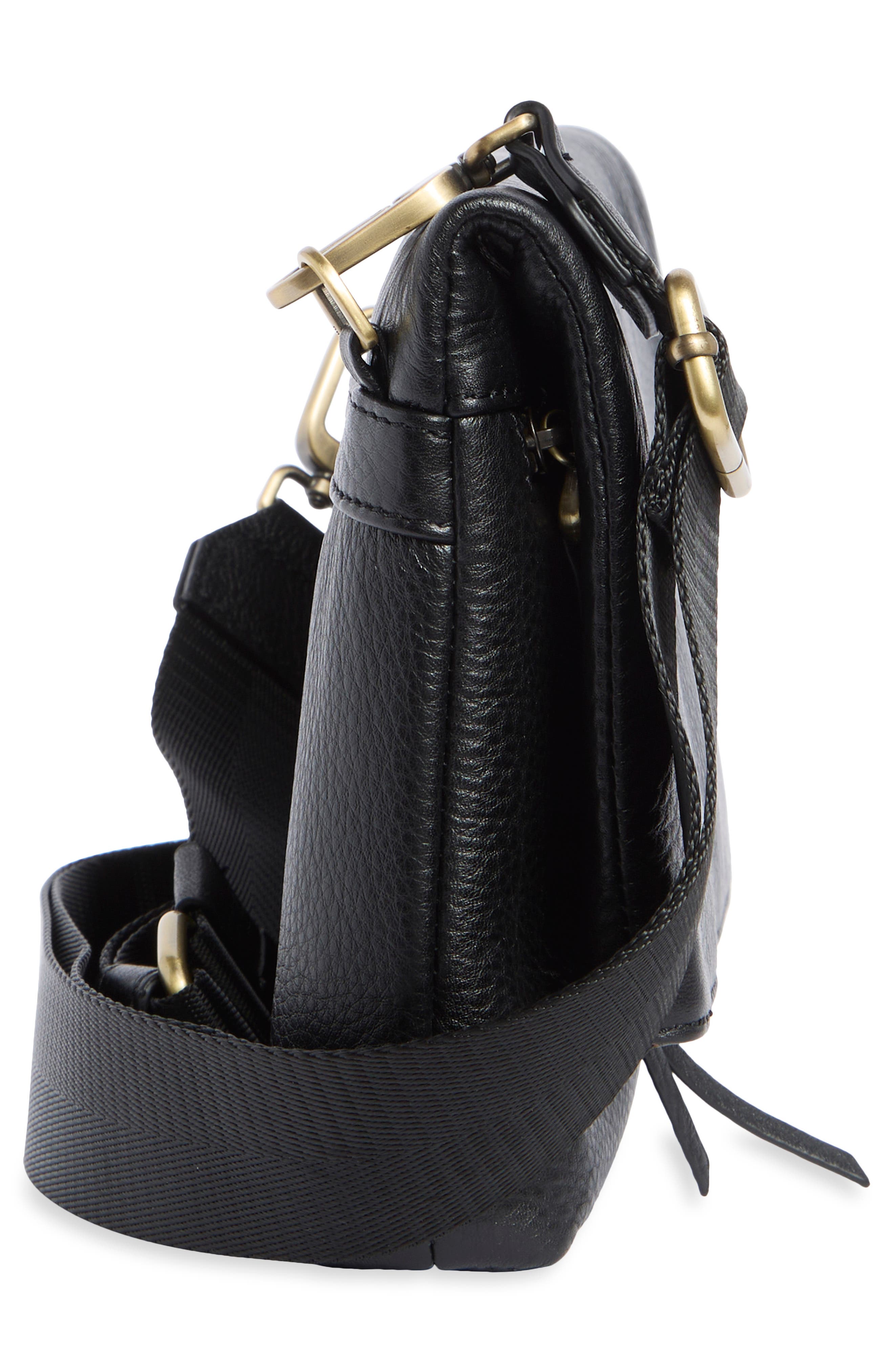 Grant Leather Crossbody Bag, Alternate, color, BLACK